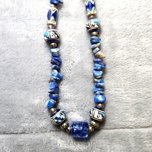 Vintage Native American Inspired Necklace | Hand-Painted Tribal Jewelry